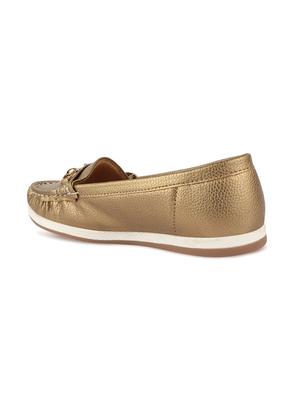 gold slip on loafers - 17735095 - Standard Image - 3