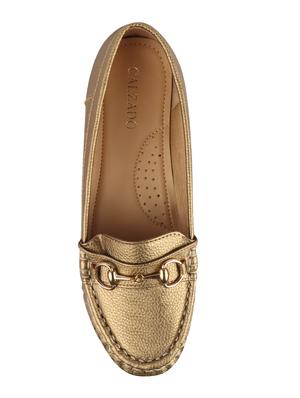 gold slip on loafers - 17735095 - Standard Image - 4