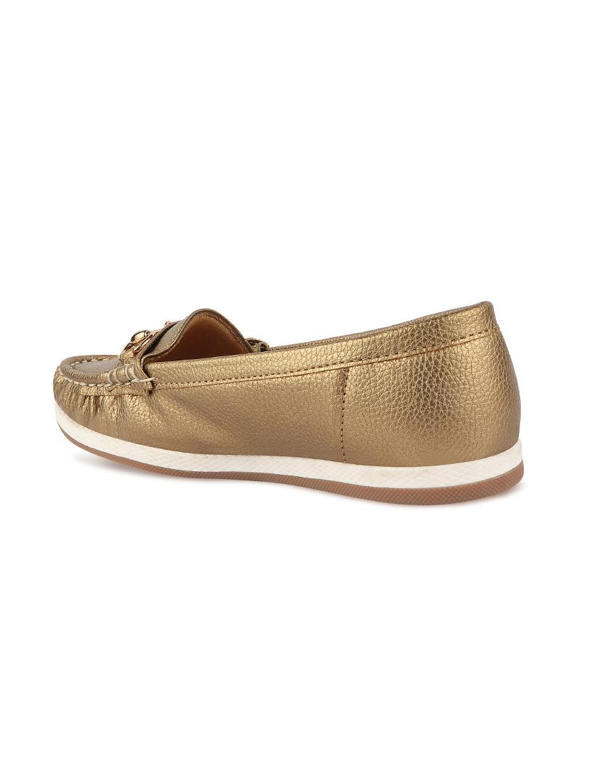 gold slip on loafers - 17735095 - Zoom Image - 3