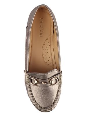 metallic slip on loafers - 17735097 - Standard Image - 4