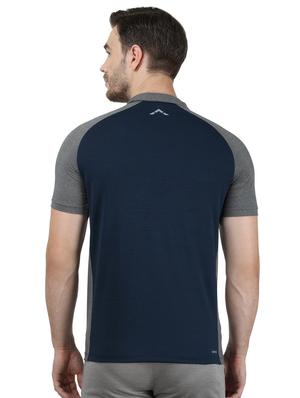 navy blue color block sports t-shirt - 17735233 - Standard Image - 3