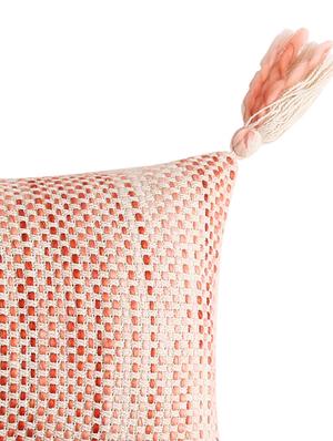 ivory and rust pillow style cushion cover with tassels - 17735340 - Standard Image - 4