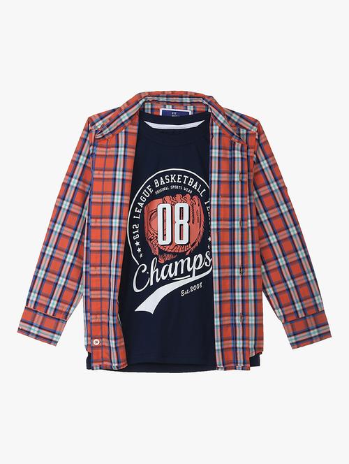 orange checkered shirt - 17735398 - Standard Image - 1