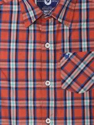 orange checkered shirt - 17735398 - Standard Image - 6
