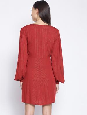red viscose aline dress - 17735920 - Standard Image - 3