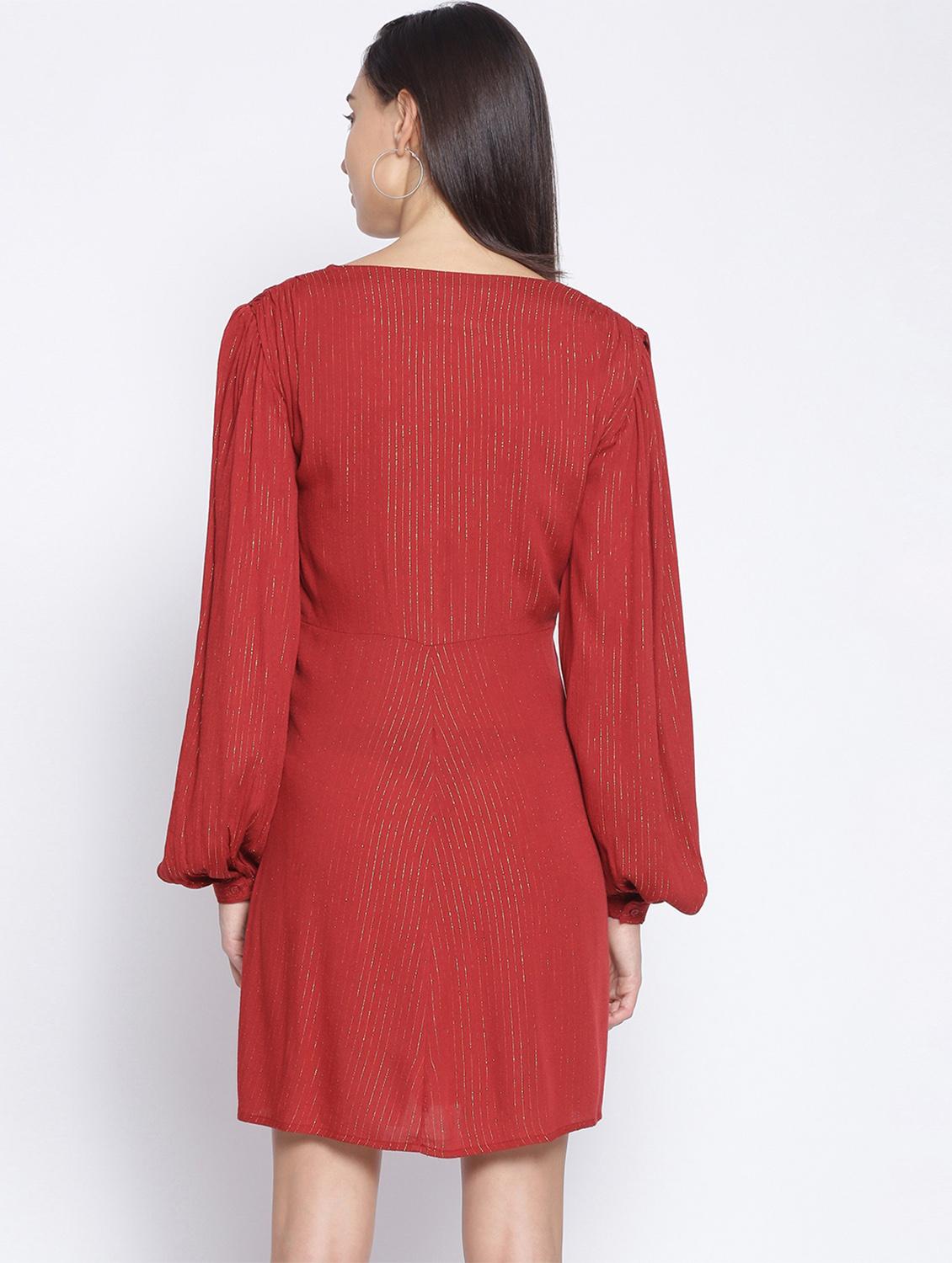 red viscose aline dress - 17735920 - Zoom Image - 3