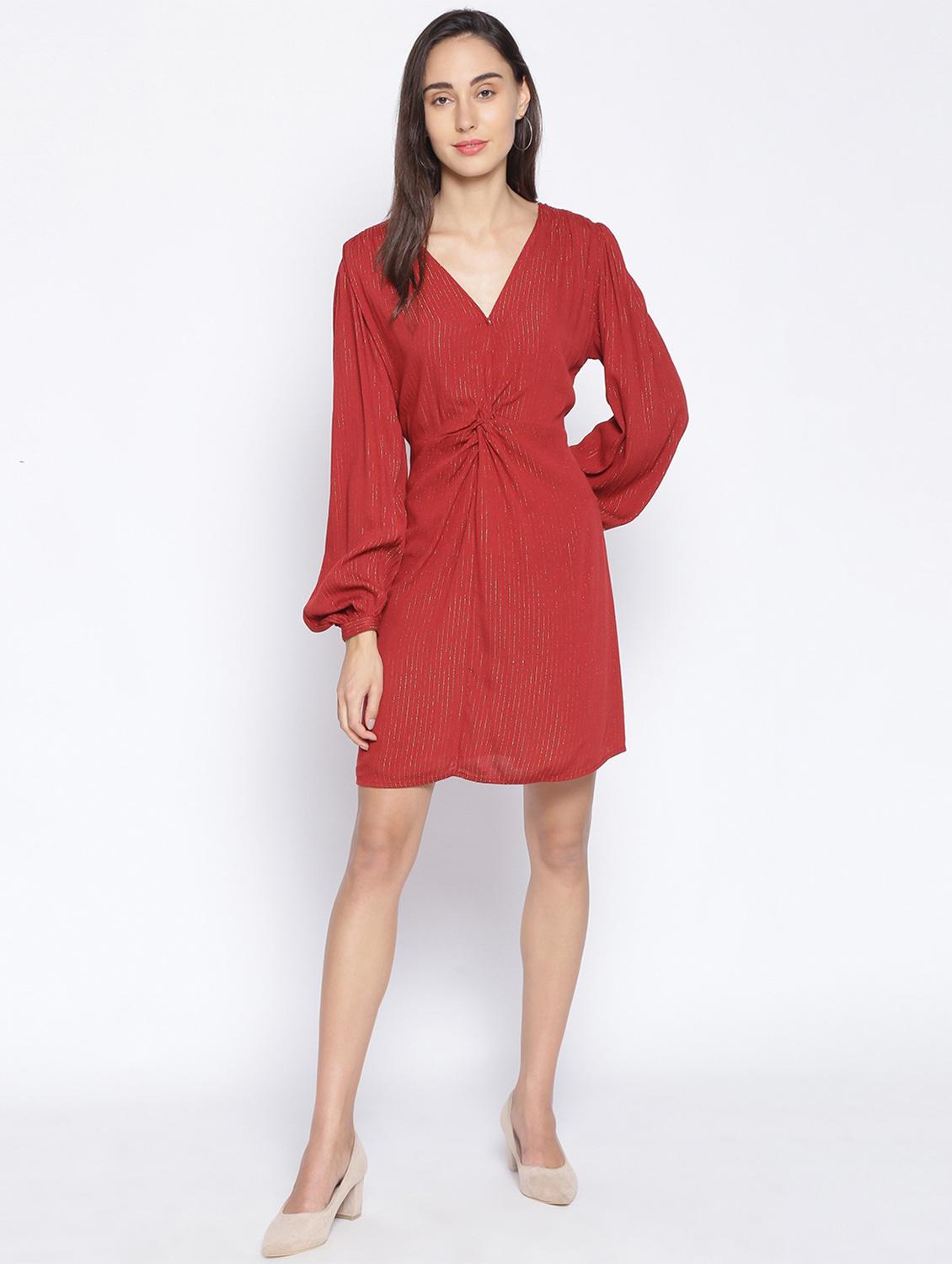 red viscose aline dress - 17735920 - Zoom Image - 4