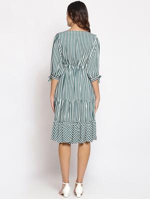 green polyester aline dress - 17735927 - Standard Image - 3