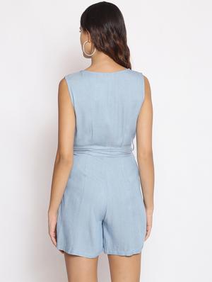 blue polyester dungaree jumpsuit - 17735929 - Standard Image - 3
