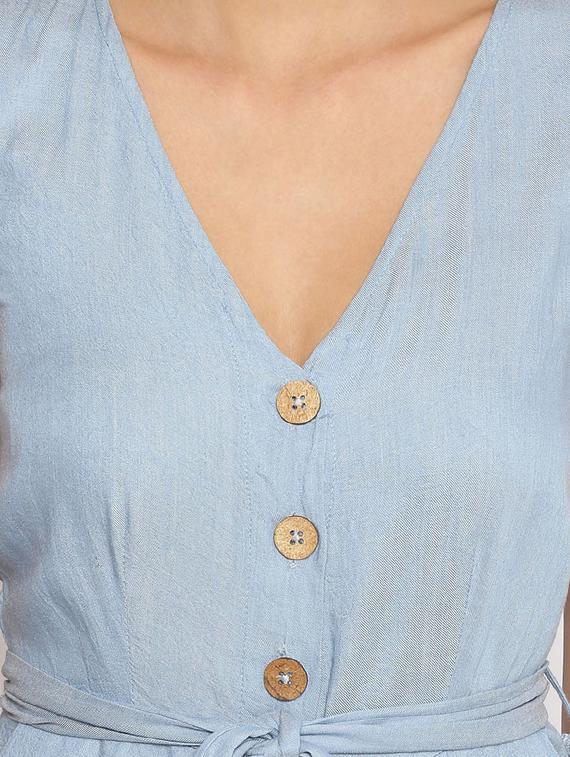 blue polyester dungaree jumpsuit - 17735929 - Zoom Image - 5