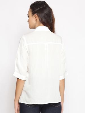 white solid regular shirt - 17735938 - Standard Image - 3