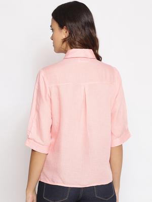 pink solid regular shirt - 17735940 - Standard Image - 3
