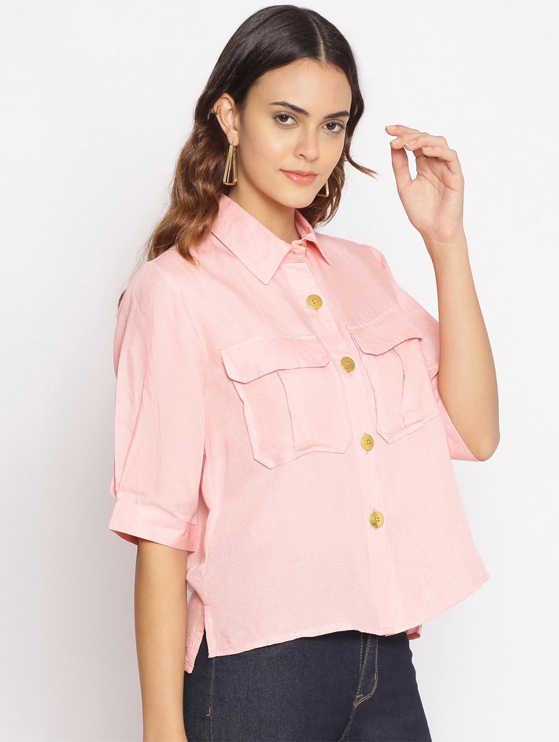 pink solid regular shirt - 17735940 - Zoom Image - 2