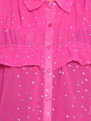 pink foil print regular shirt - 17735943 - Standard Image - 5