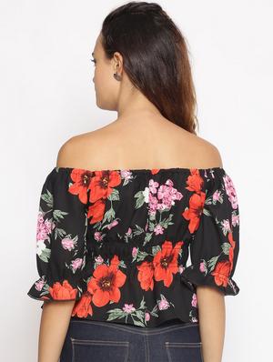 off shoulder floral top - 17735948 - Standard Image - 3
