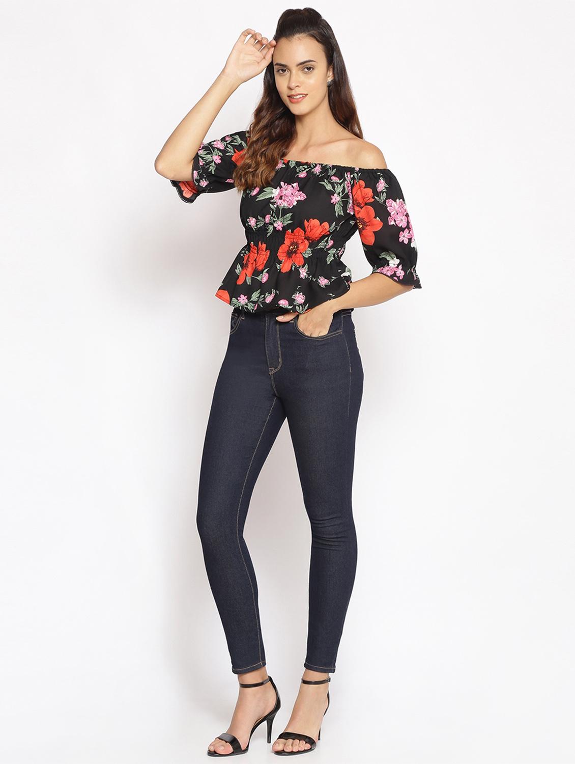 off shoulder floral top - 17735948 - Zoom Image - 4
