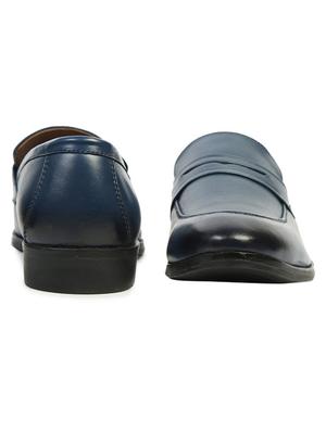 blue leather handicraft loafers - 17736054 - Standard Image - 4