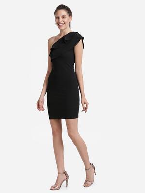 single shoulder solid bodycon dress - 17736653 - Standard Image - 2
