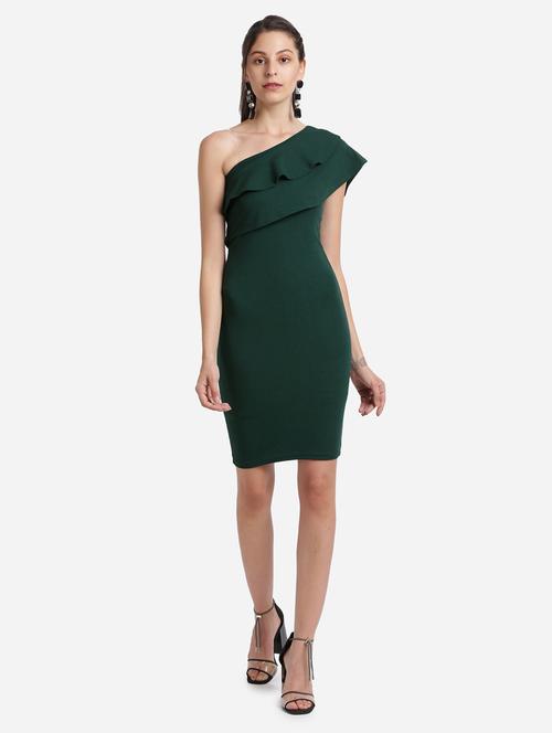 single shoulder solid bodycon dress - 17736655 - Standard Image - 1