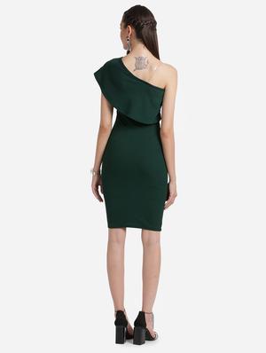 single shoulder solid bodycon dress - 17736655 - Standard Image - 3
