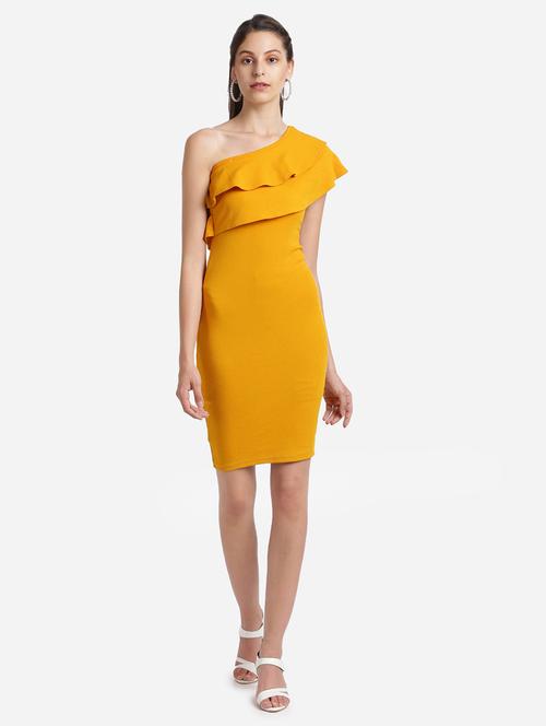 single shoulder solid bodycon dress - 17736657 - Standard Image - 1
