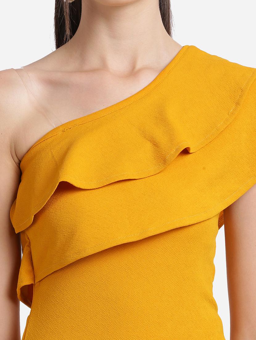 single shoulder solid bodycon dress - 17736657 - Zoom Image - 5