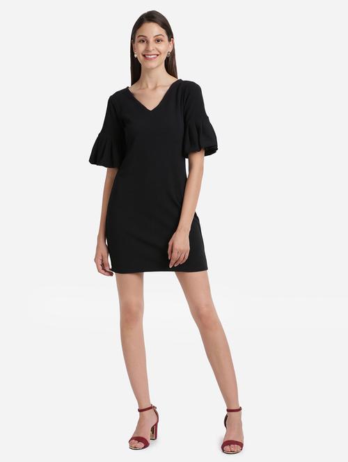 bell sleeved solid bodycon dress - 17736658 - Standard Image - 1