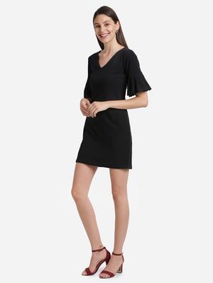 bell sleeved solid bodycon dress - 17736658 - Standard Image - 2
