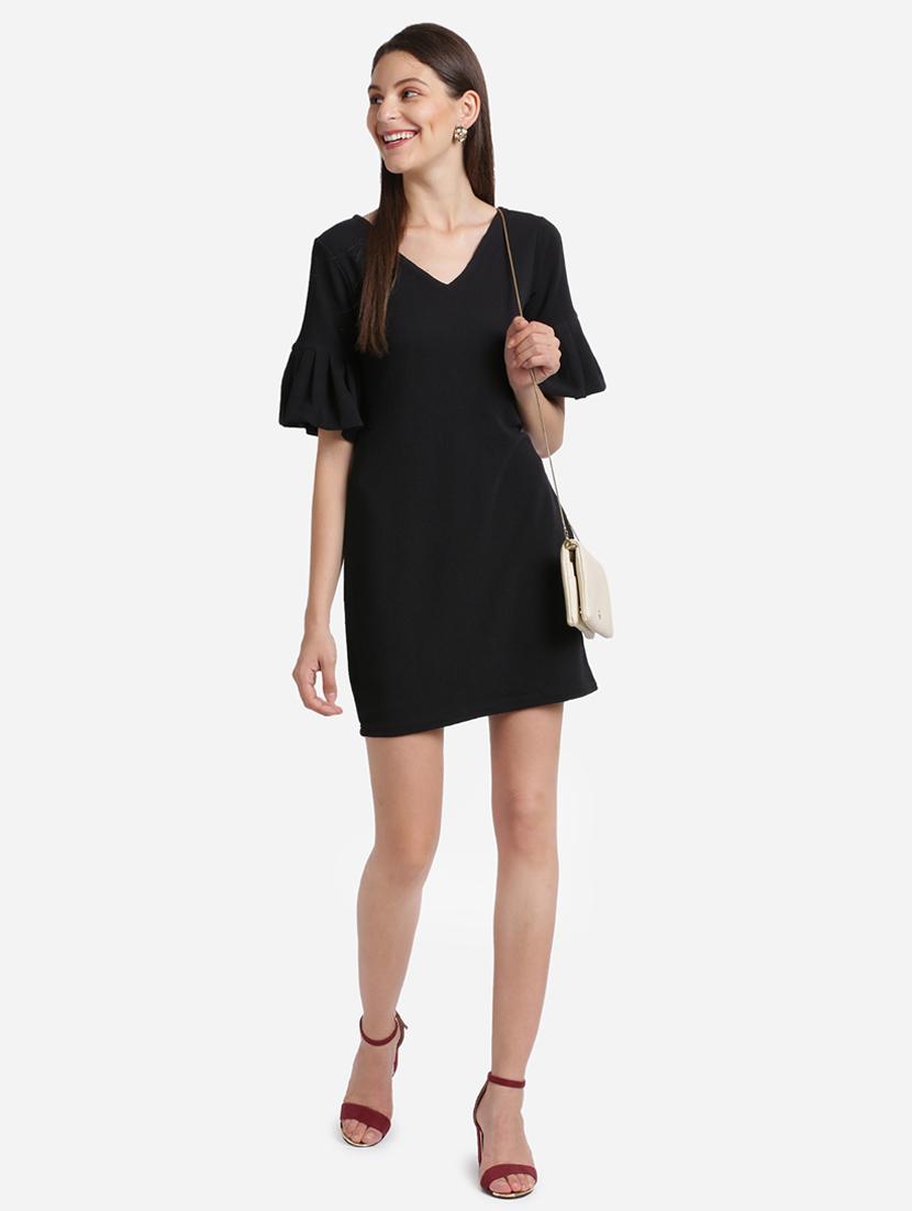 bell sleeved solid bodycon dress - 17736658 - Zoom Image - 4