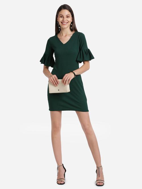 bell sleeved solid bodycon dress - 17736660 - Standard Image - 1