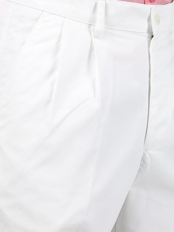 white solid pleated formal trouser - 17736713 - Zoom Image - 5