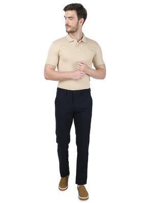 black solid flat front casual trouser - 17736716 - Standard Image - 4