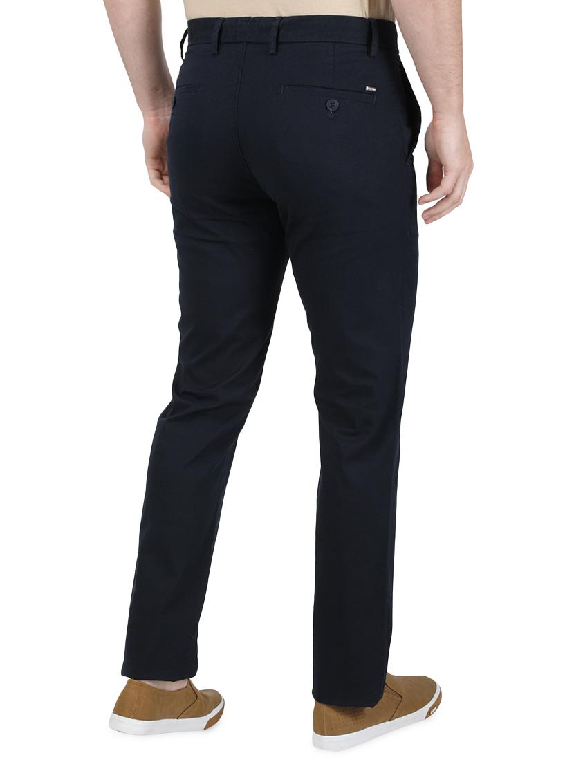 black solid flat front casual trouser - 17736716 - Zoom Image - 3
