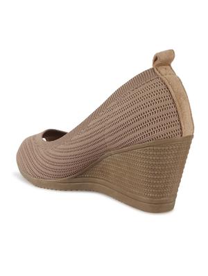 beige synthetic platforms pumps - 17737479 - Standard Image - 3
