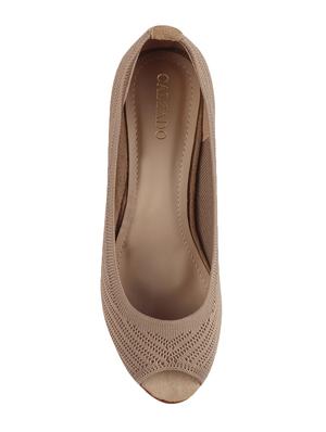 beige synthetic platforms pumps - 17737479 - Standard Image - 4