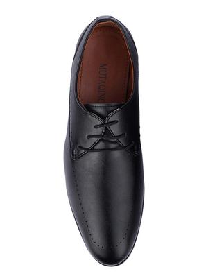 black patent leather laceup derbies - 17737610 - Standard Image - 3