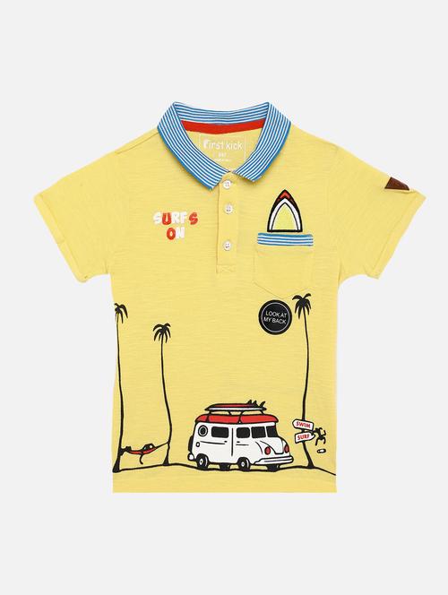 yellow printed tee - 17738924 - Standard Image - 1