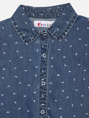 blue printed regular top - 17738927 - Standard Image - 3