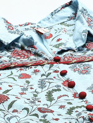 printed kurta palazzo fusion set - 17739094 - Standard Image - 4