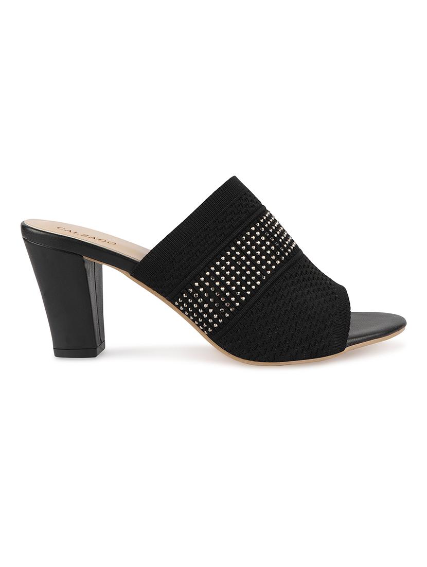 black synthetic slip on sandals - 17739133 - Zoom Image - 2