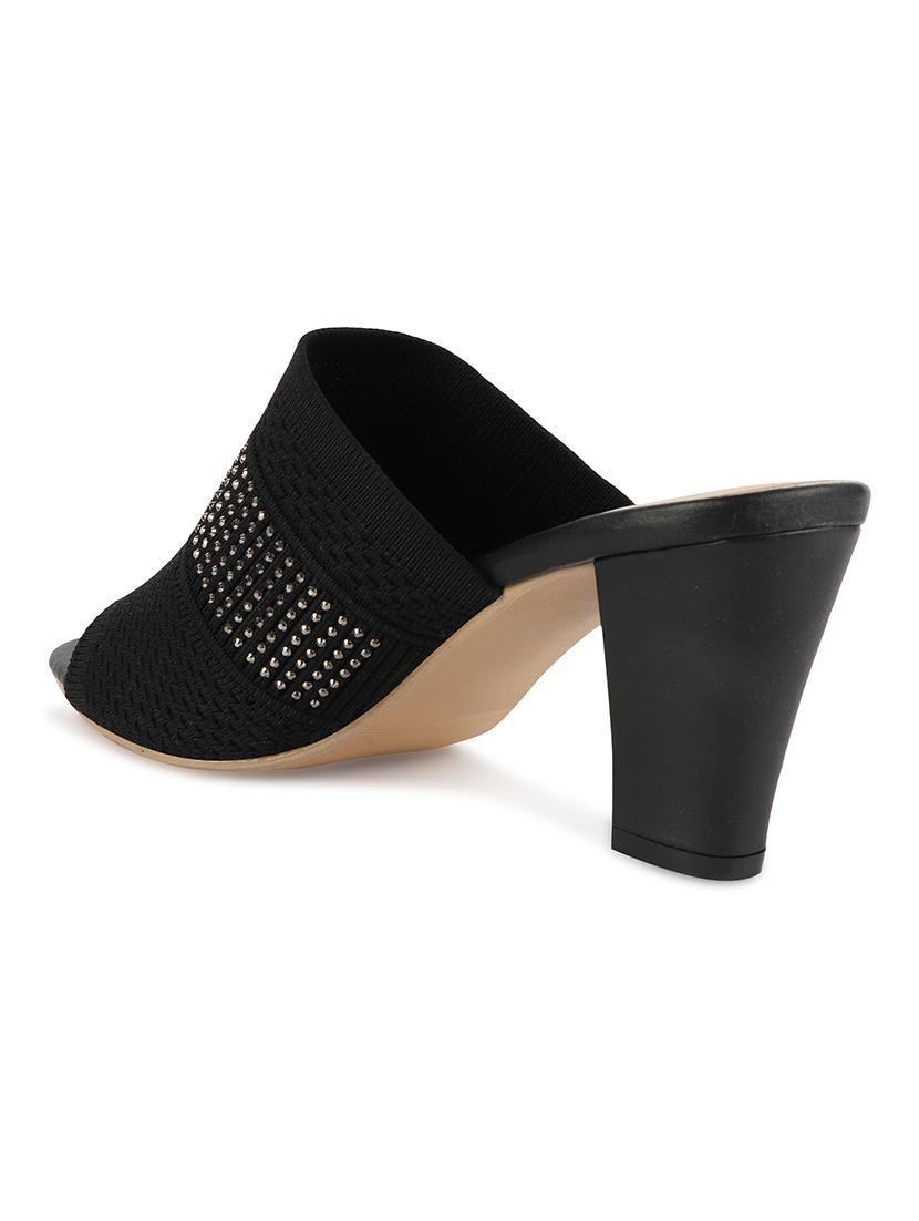 black synthetic slip on sandals - 17739133 - Zoom Image - 3