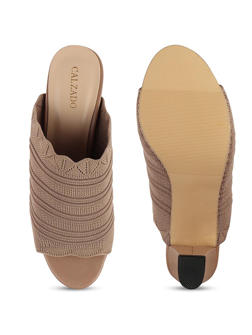 beige synthetic slip on sandals - 17739134 - Zoom Image - 4