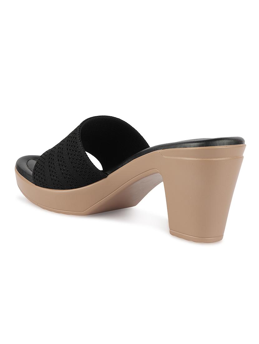 black synthetic slip on sandals - 17739139 - Zoom Image - 3