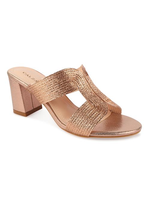 bronze synthetic slip on sandals - 17739141 - Standard Image - 1