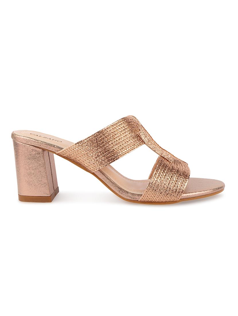 bronze synthetic slip on sandals - 17739141 - Zoom Image - 2