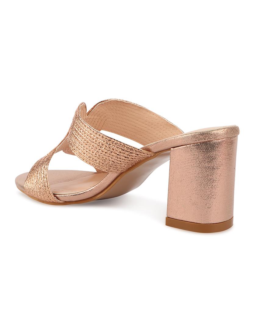 bronze synthetic slip on sandals - 17739141 - Zoom Image - 3
