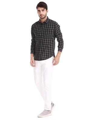 navy blue checkered casual shirt - 17739488 - Standard Image - 4