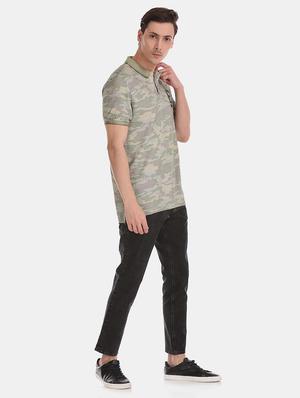 beige camouflage polo t-shirt - 17739605 - Standard Image - 4