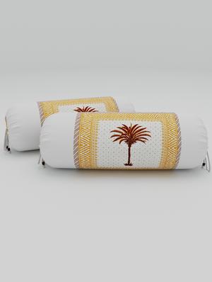 trency sanganeri print 150 gsm cotton diwan set with - 1 single bed sheet with 5 cushions covers and 2 bolster covers - 17739753 - Standard Image - 3