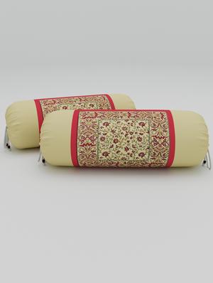 trency sanganeri print 150 gsm cotton diwan set with - 1 single bed sheet with 5 cushions covers and 2 bolster covers - 17739765 - Standard Image - 3